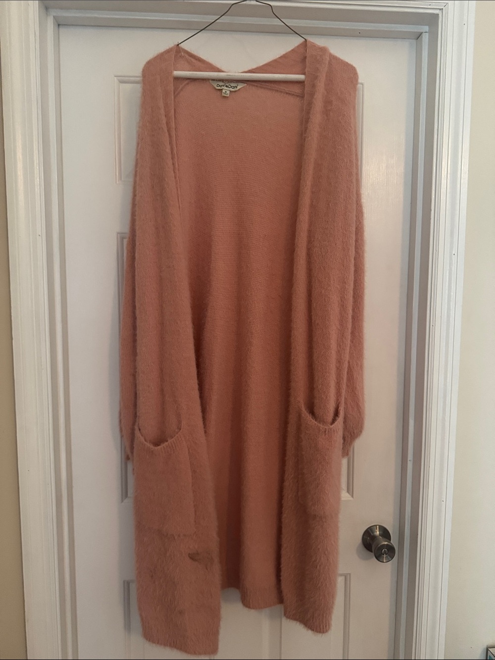 Cozy Long Pink Cardigan Sweater